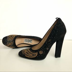 Salvatore Ferragamo Black Suede Pump Shoes